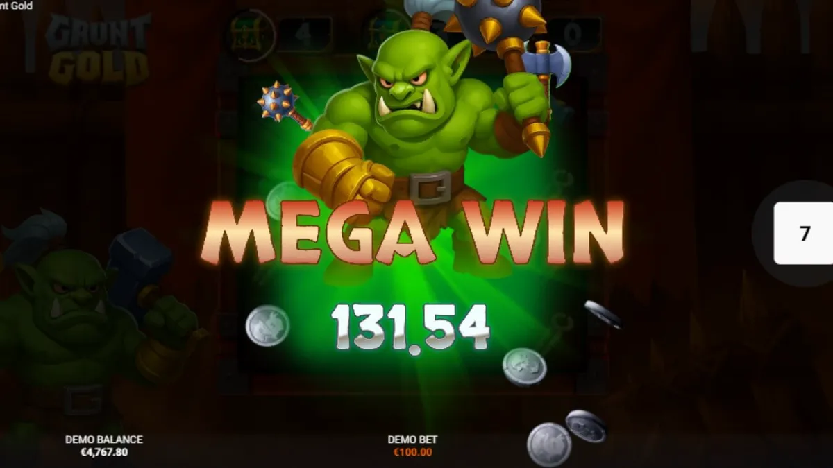 Tampilan visual slot Grunt Gold dengan tema benteng orc dan harta karun